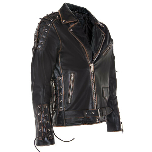 (S) Mens LIVE TO RIDE Embossed EAGLE Leather Jacket 2