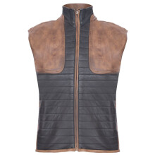 (XS) Men Leather Puffer Body Sleeveless Waistcoat Gilet