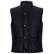 (M) Mens Leather Puffer Waistcoat Sleeveless Jacket