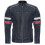 (2XL) Mens Racing Leather Striped Retro Biker Jacket 1