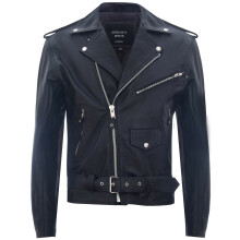 (XL) Mens Brando Rock Motorcycle Hide Biker Jacket
