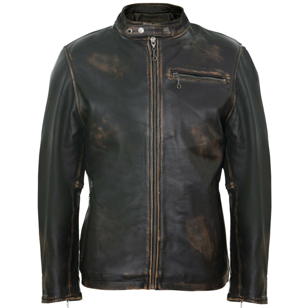 Infinity Leather Men's Black (S) Smart Leather Biker Classic Jacket