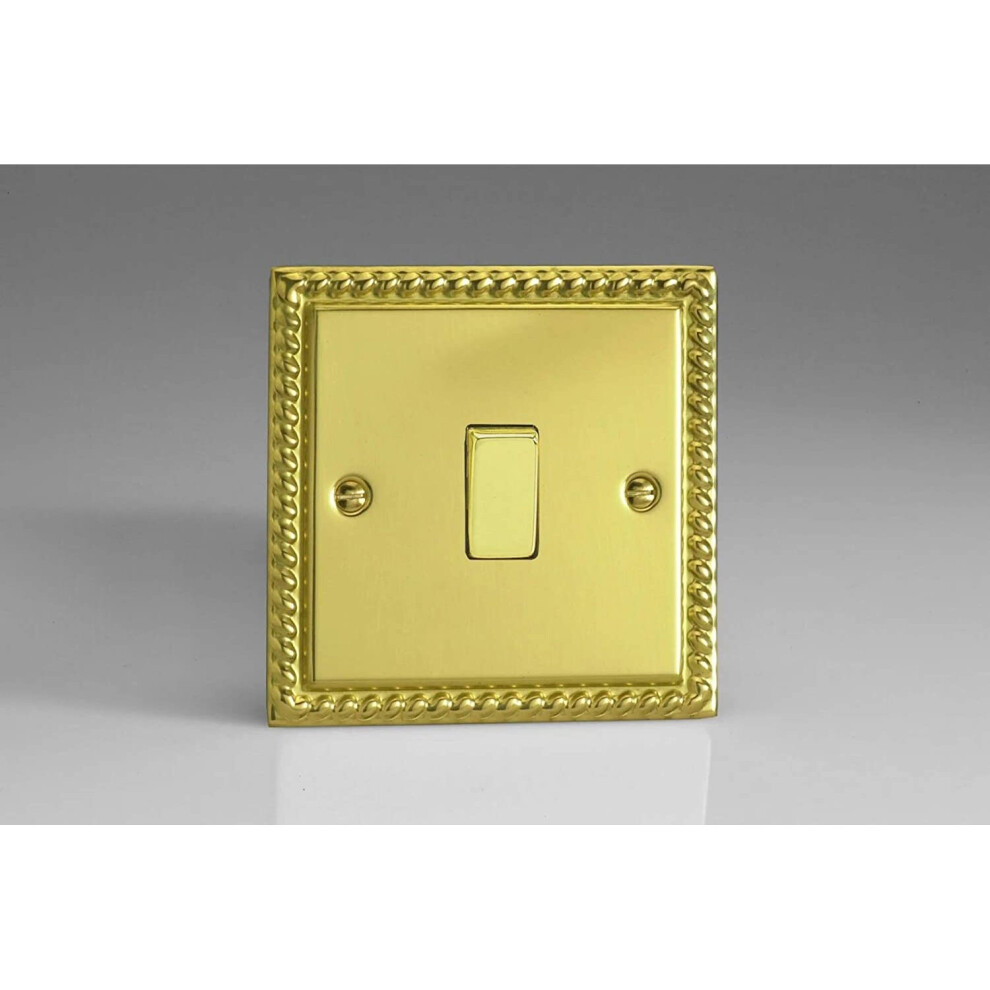 Varilight Xg1d Rocker Switches 1 Gang Georgian Brass Brass 5021575750478