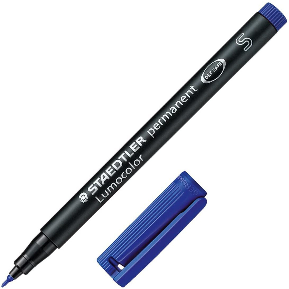 Staedtler 313-3 Lumocolor Universal Permanent Superfine Pens - Blue, Pack of 10