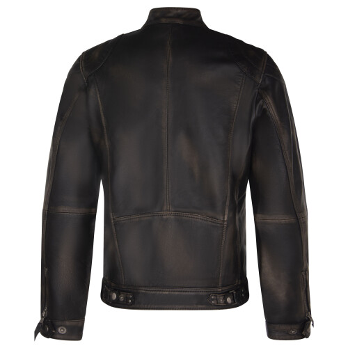 (M) Men's Black  Casual Zipped Racing Biker Jacket 2