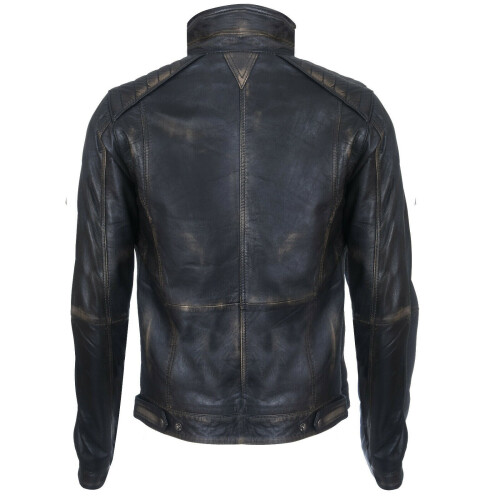(4XL) Men's Black 100% Leather Biker Jacket Motorcycle 2