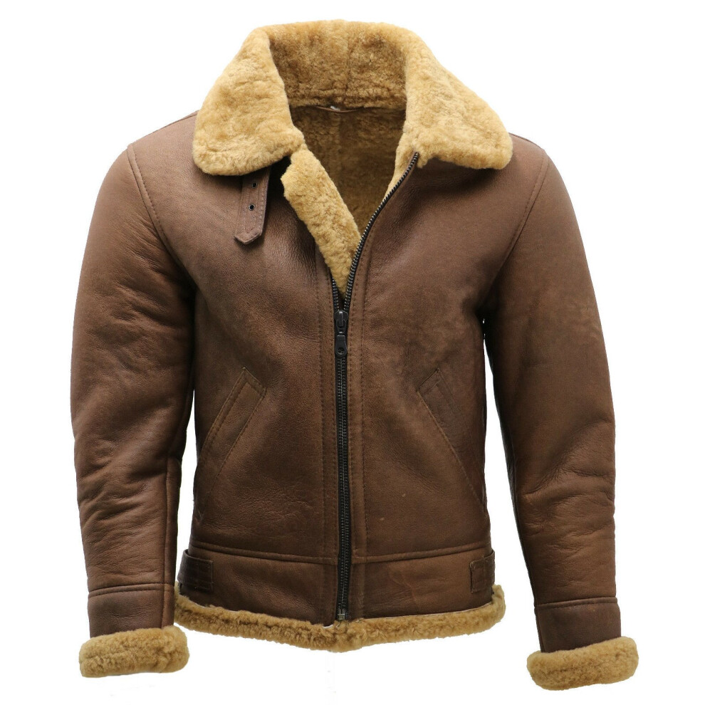 Infinity Leather Men's Brown (2Xl) B3 Shearling Sheepskin Jacket