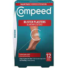 Compeed Medium Size Blister Plasters, 12 Hydrocolloid Plasters, Foot Treatment, Heal Fast, 100% Plastic Free Carton Pack