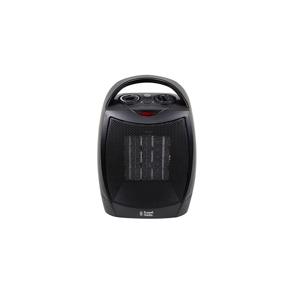 Russell Hobbs Rhfh1006b 1.5Kw Portable Upright Ceramic Fan Heater With 2 Heat Settings & Overheat Protection, 15M2 Room Size, 2 Year Guaran Black