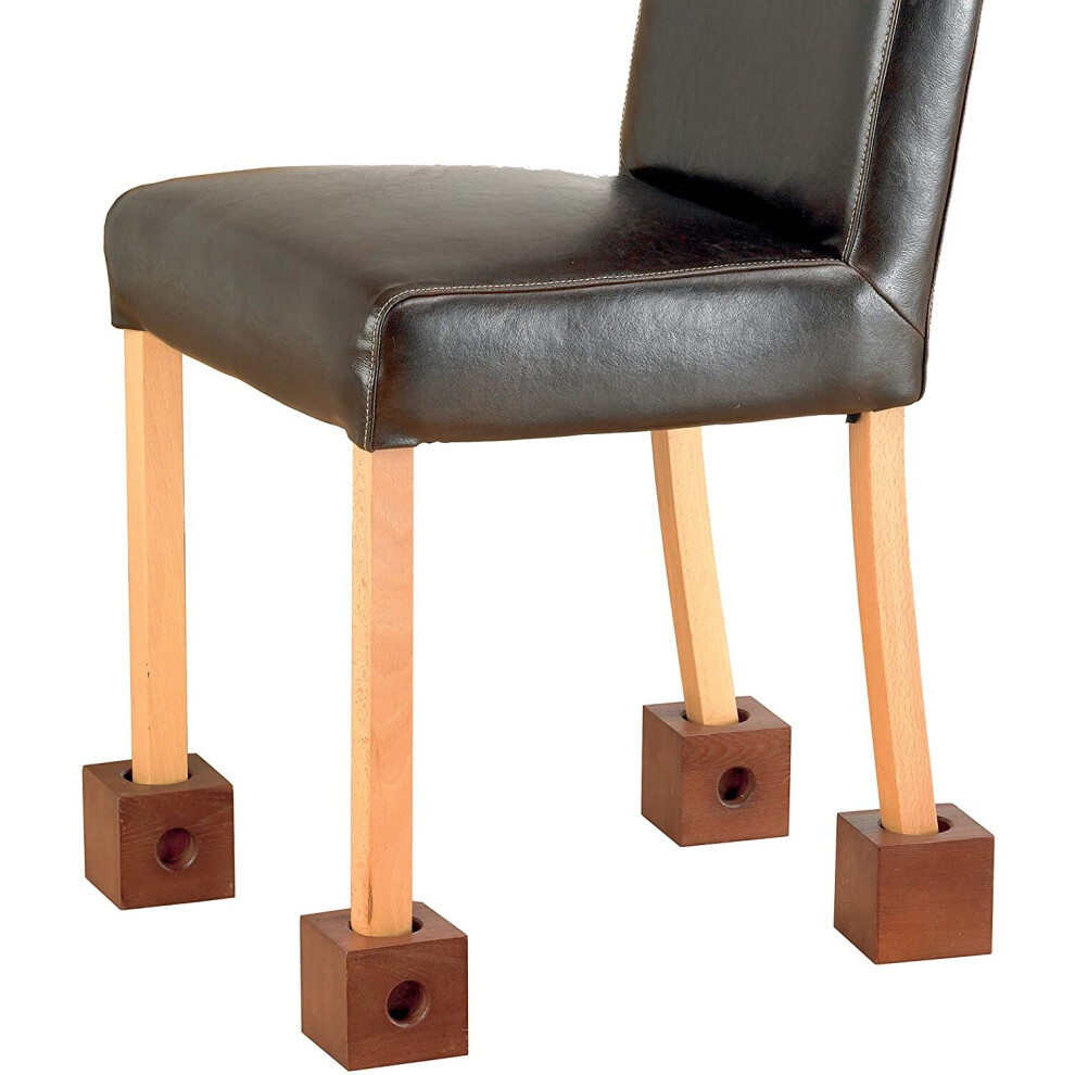 Homecraft Wooden Furniture Raisers, Elephant Feet Bed, Chair And Sofa Raisers, Pack Of 4 Cubes, 3" Rise, Up To 380Kg Support