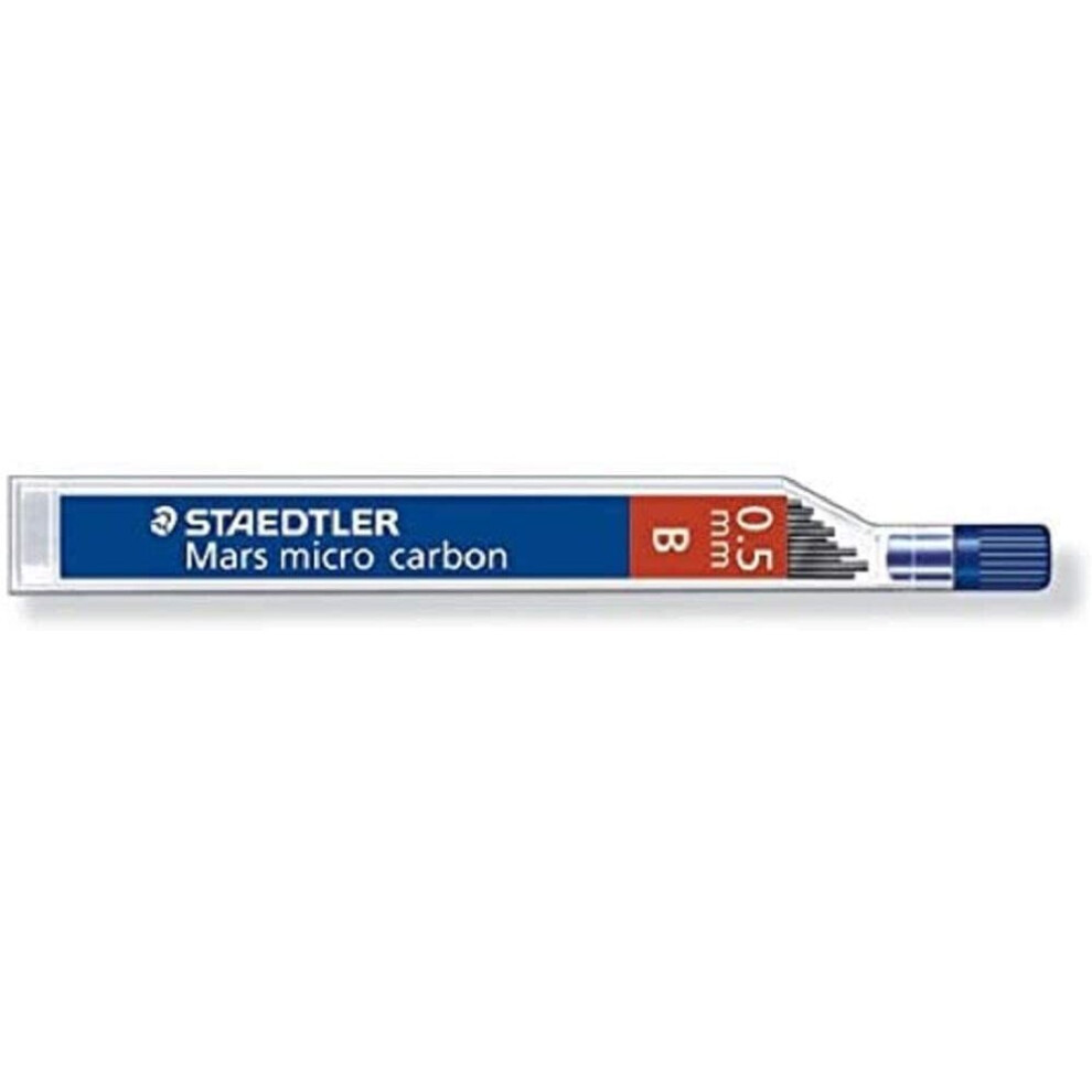 Staedtler Mars Micro 0.5 mm B 250-05 Refill Lead for Mechanical Pencils (Pack of 12 Tubes - 144 Leads)