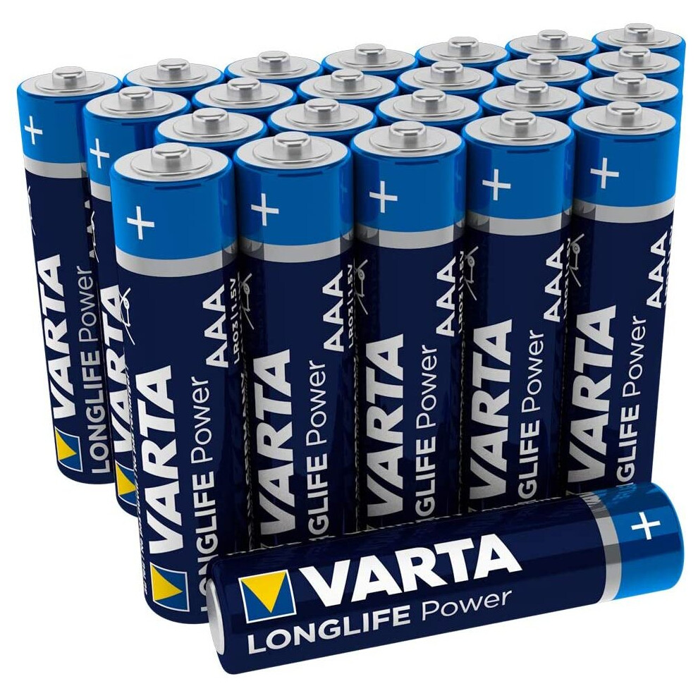 VARTA Longlife Power AAA Micro LR03 Alkaline Battery (24-pack) - Made in Germany - ideal for toys, torches, controllers and other battery-powered