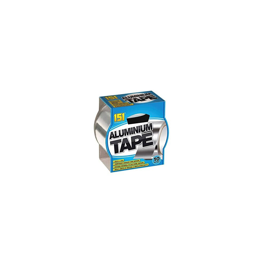 Aluminium Tape 48Mm X 10 Metres Many Uses! Temporary Exhaust Pipe Repairs Backing Material In Car Panel Repairs Seals Joints Of Heating And Silver 5016563989824