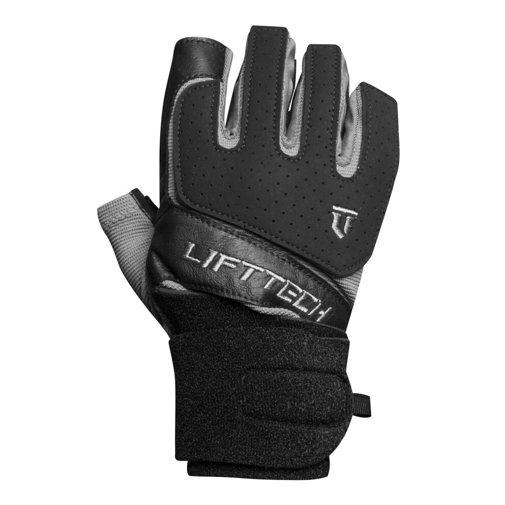 (XL) LiftTech Fitness Klutch Wrist Wrap Men's Weightlifting Gloves, Black