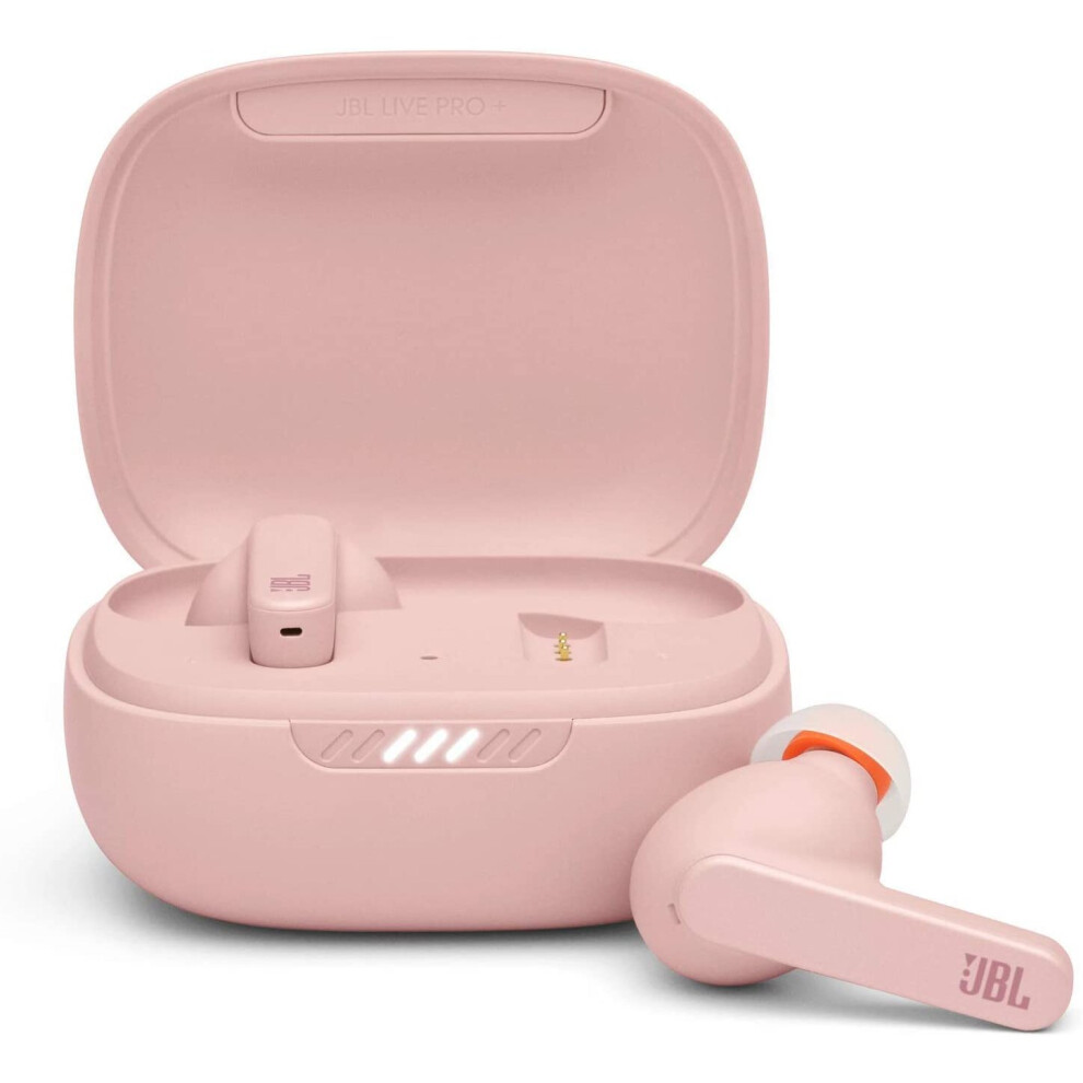 JBL LIVE PRO+ TWS - True Wireless In-ear Noise Cancelling Bluetooth Headphones with 28-hour battery, Fast Pair, wireless charging, in pink