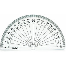 Helix 10cm 180 Degree Protractor Reverse Scale - Pack of 10