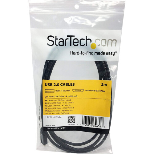 StarTech.com StarTech.com 6.6 ft (2 m) USB-A to Micro USB Cable - USB 2.0 A to Micro B - Black - USB Charger Cable (UUSBHAUB2M) 2
