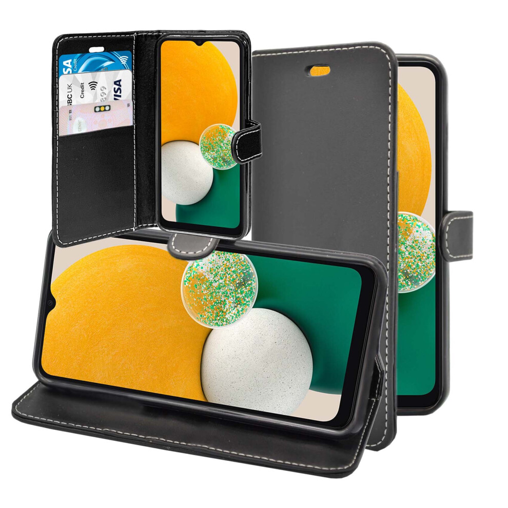 (Black) Case For Samsung Galaxy A13 5G Wallet Flip PU Leather Stand Card Slot Pouch Cover