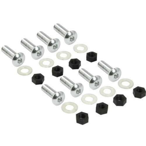 Screen Bolts Chrome 8Pcs Button Head Screw- Nuts- Nylon Wash