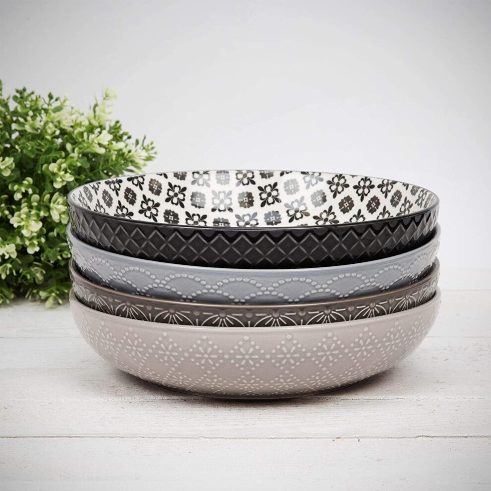 Widdop Home Living Set of 4 Pasta Bowls