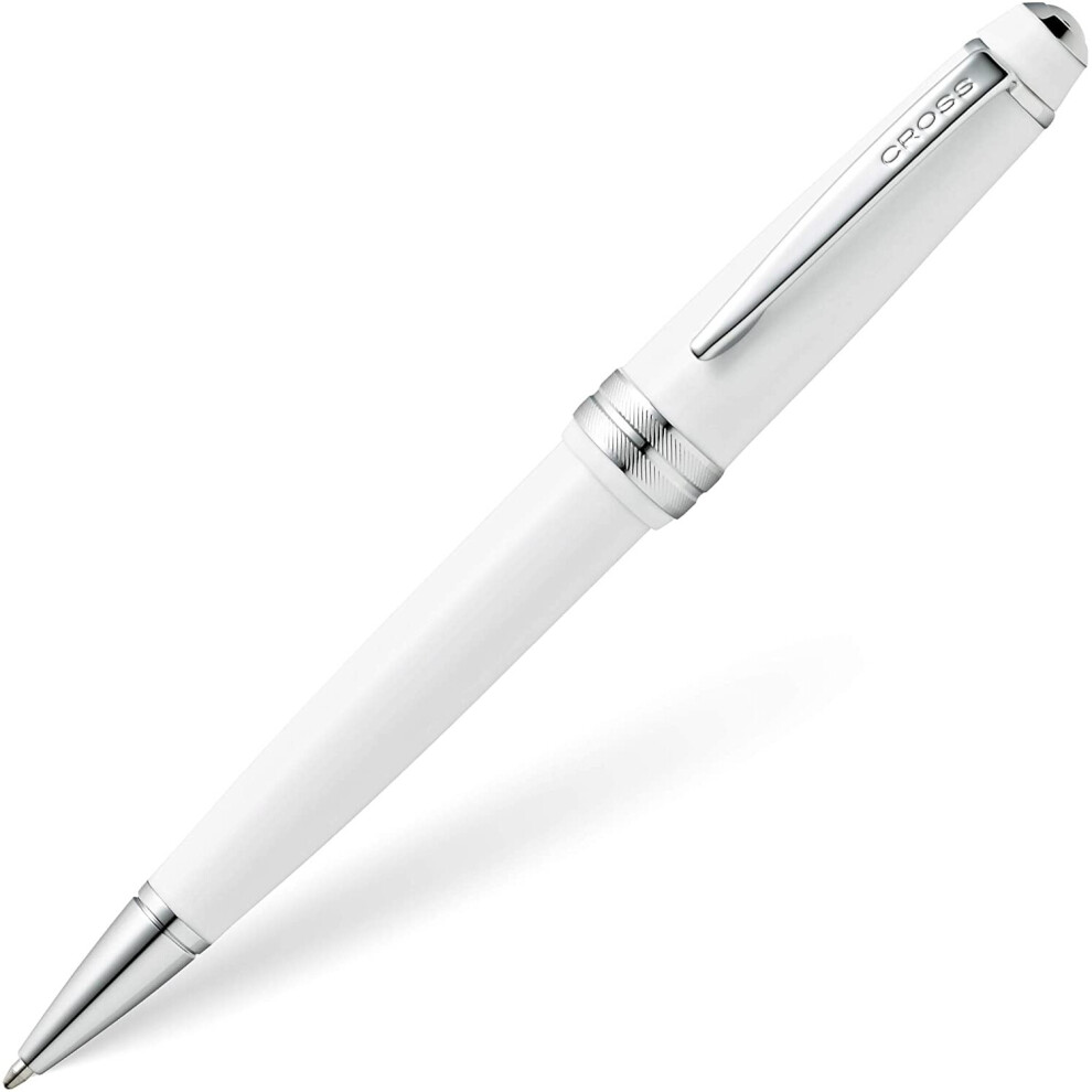 Cross Bailey Polished Resin Ballpoint Pen Incl. Premium Gift Box - Refillable Medium Ball Pen Light/White