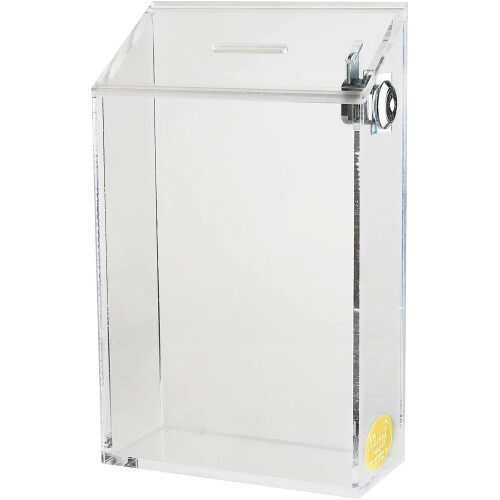 Clear Acrylic Donation Box Suggestion Box Charity Box Tip Container