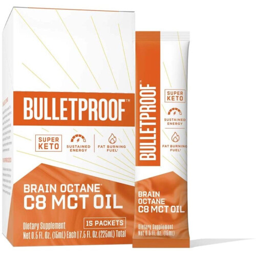 BulletProof, Brain Octane C8 MCT Öl, 15 Beutel, je 0,5 fl oz (15 ml)