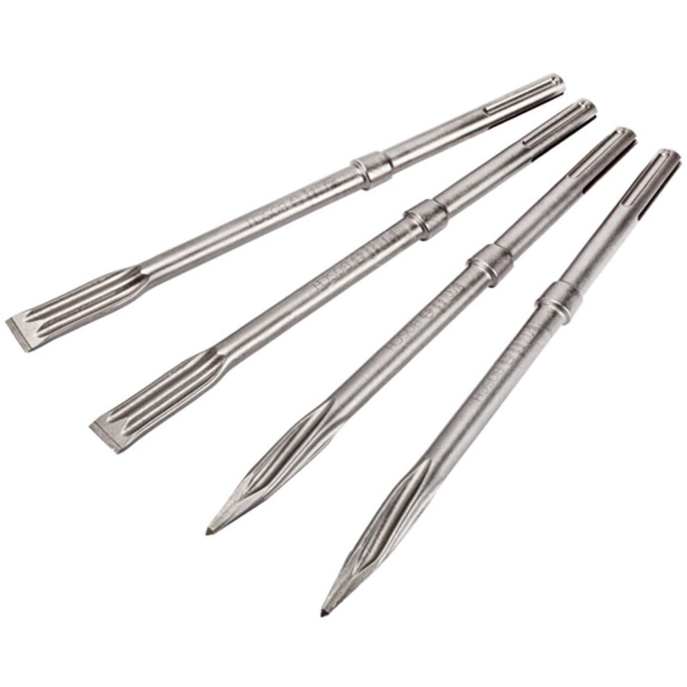 Bosch Professional 2607017368 SDS-Max Chisel Set, Silver, Set of 4 Pieces