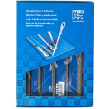 Conjunto de limas de oficina - PFERD - Dente 1 - Comprimento 200 mm - Bolsa de rodinhas em PVC