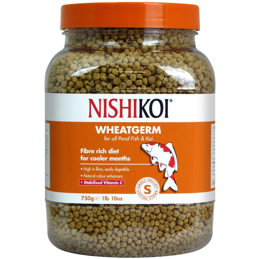 Nishikoi Wheatgerm Complete Food for Koi and Pond Fish - Small Pellets - 750g