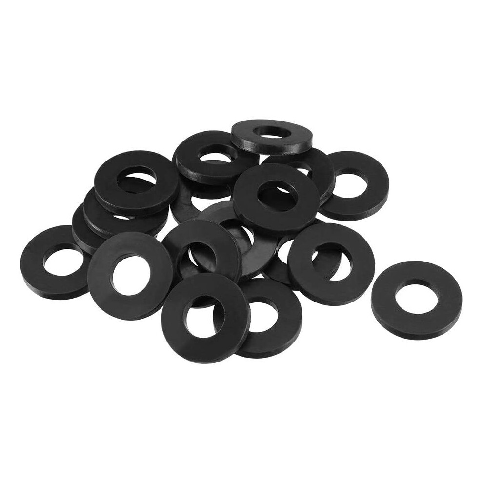 sourcingmap Rubber Flat Washers 25mm OD 12mm ID 3mm Thickness for Faucet Pipe Water Hose, Pack of 20