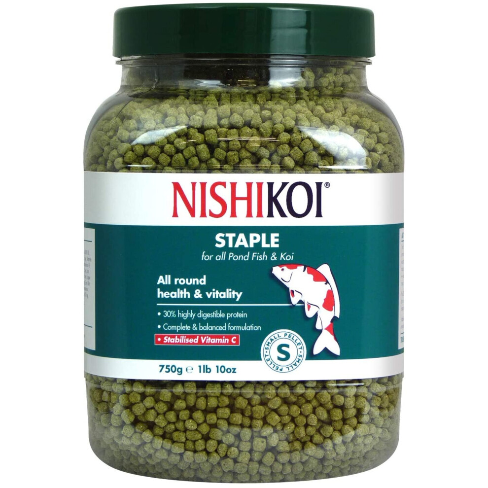 Nishikoi Staple Complete Food for Koi and Pond Fish - Small Pellets - 750g