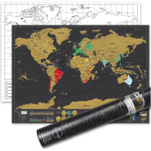 Luckies of London | Travel Deluxe Edition Scratch Map | World Map Scratch Art | Travel Scratch Map | World Map Wall Art | Original Scratch Map