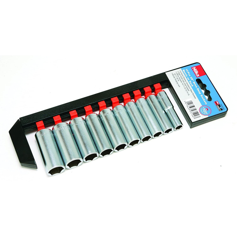 Hilka 2031002 3/8-Inch Pro Craft Deep Metric Socket Set, Set Of 10 Pieces
