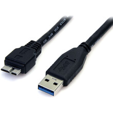 StarTech.com 0.5m (1.5ft) Black SuperSpeed USB 3.0 Cable A to Micro B - USB 3.0 Micro B Cable - 1x USB 3 A (M), 1x USB 3 Micro B (M) 50cm