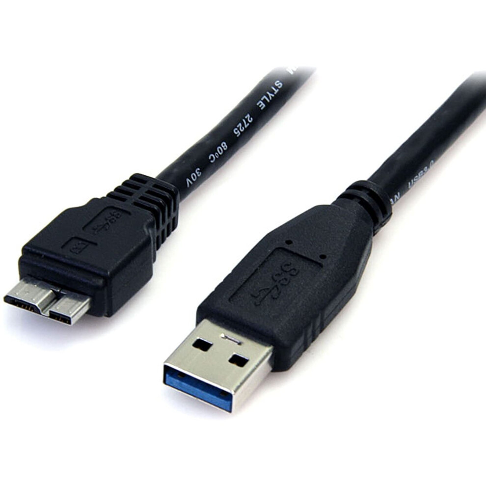 StarTech.com 0.5m (1.5ft) Black SuperSpeed USB 3.0 Cable A to Micro B - USB 3.0 Micro B Cable - 1x USB 3 A (M), 1x USB 3 Micro B (M) 50cm