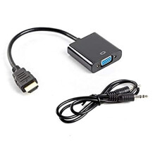 HDMI-zu-VGA-Adapter - Lanberg - AD-0017-BK - Schwarz - 0,2 m - Inklusive 3,5 mm Klinkenstecker