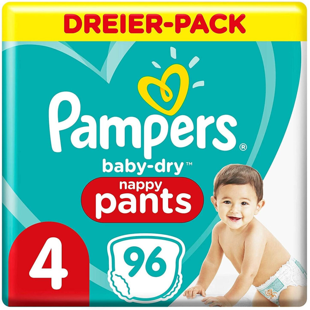 Pampers Baby-Dry Pants Nappies 4, 96 Nappies, 9kg-15kg, 2.659 kg