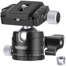 Neewer Professional 28MM Low-Profile Tripod Ball Head 360 Degree Panoramic Rotating with 2 Lock knobs, 1/4 inch QR Plate and Bubble Level for DSLR