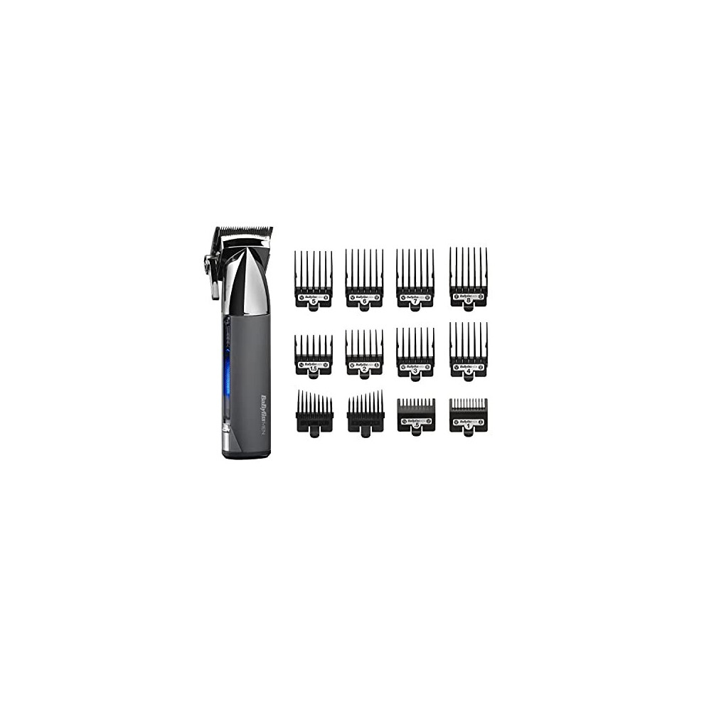 BaByliss Men Super-X Metal Series Cordless Hair Clipper Silver, Grey