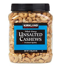 Kirkland Signature Unsalted & Roasted Cashews, 1.13kg