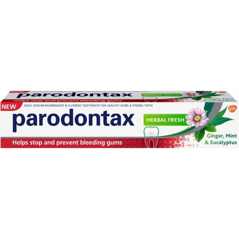 Parodontax 2 X Herbal Fresh Toothpaste 75Ml Stop Prevent Bleeding Gums