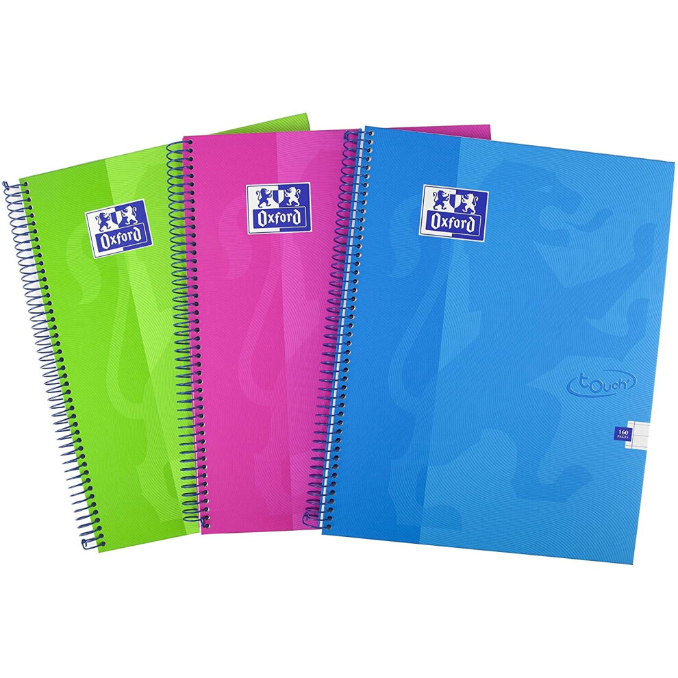 Oxford Touch, A4 Notebook Hardcover, Lined, 160 Page, Assorted Pack of 3-image-OPC-P8YBW9G-NEW
