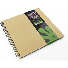 Artgecko Krafty Sketchbook 300mm Square - 80 Pages (40 Sheets) 150gsm White Cartridge Paper