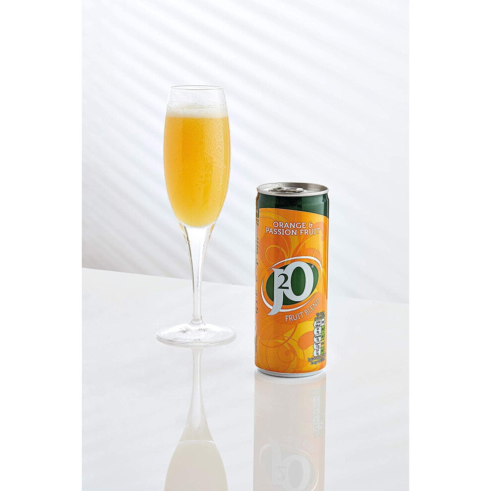 J2O Fruit Blend Juice Drink Perfect Mixer Low Calorie Orange and  Passionfruit 12 x 250ml Cans, 3000 ml