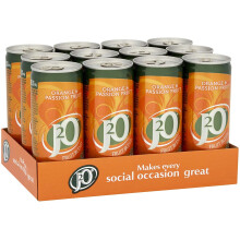J2O Fruit Blend Juice Drink Perfect Mixer Low Calorie Orange and Passionfruit 12 x 250ml Cans, 3000 ml