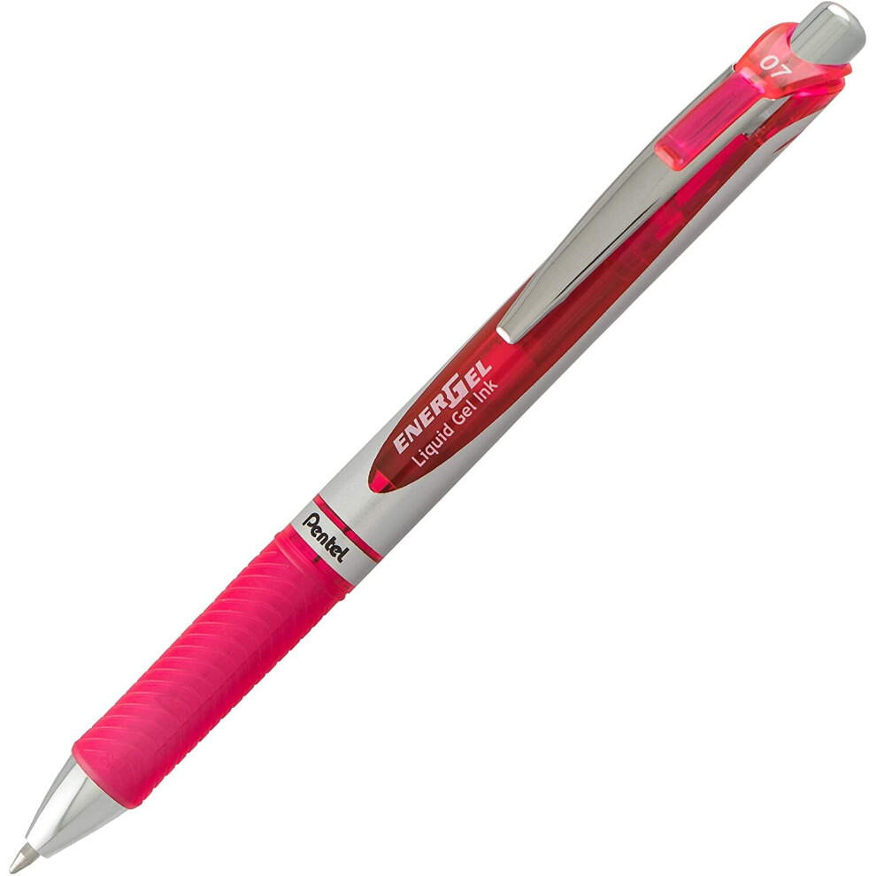 Pentel Energel Bl77-Px 0.7 Mm Xm Retractable Roller Ball Gel Pen (Pack Of 12) Pink
