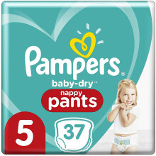 Pampers Nappies Size 5 (12 kg-17 kg) – Baby-Dry Pants, 37 Panties