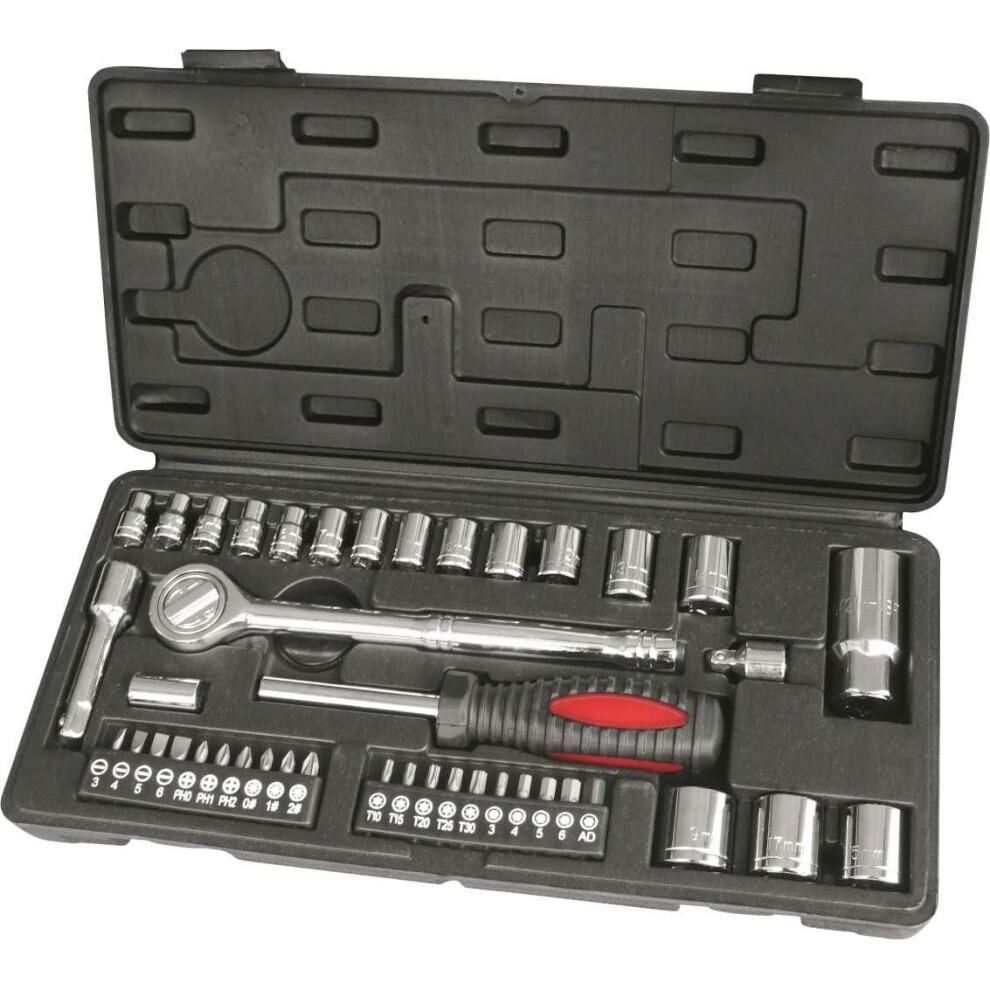 Hilka 02204302 43 PCE 3/8" and 1/4" Drive Socket Set Metric