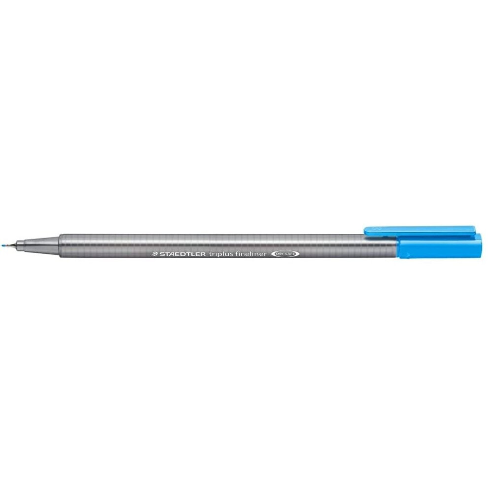 Staedtler 334 Triplus Fineliner Superfine Point Pens, 0.3 mm, Pale Blue, Box of 10